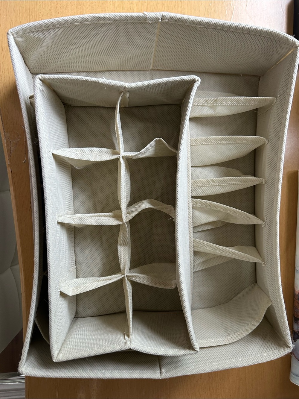 Beige Fabric Drawer Organizers with Multiple Compartments - Home Storage